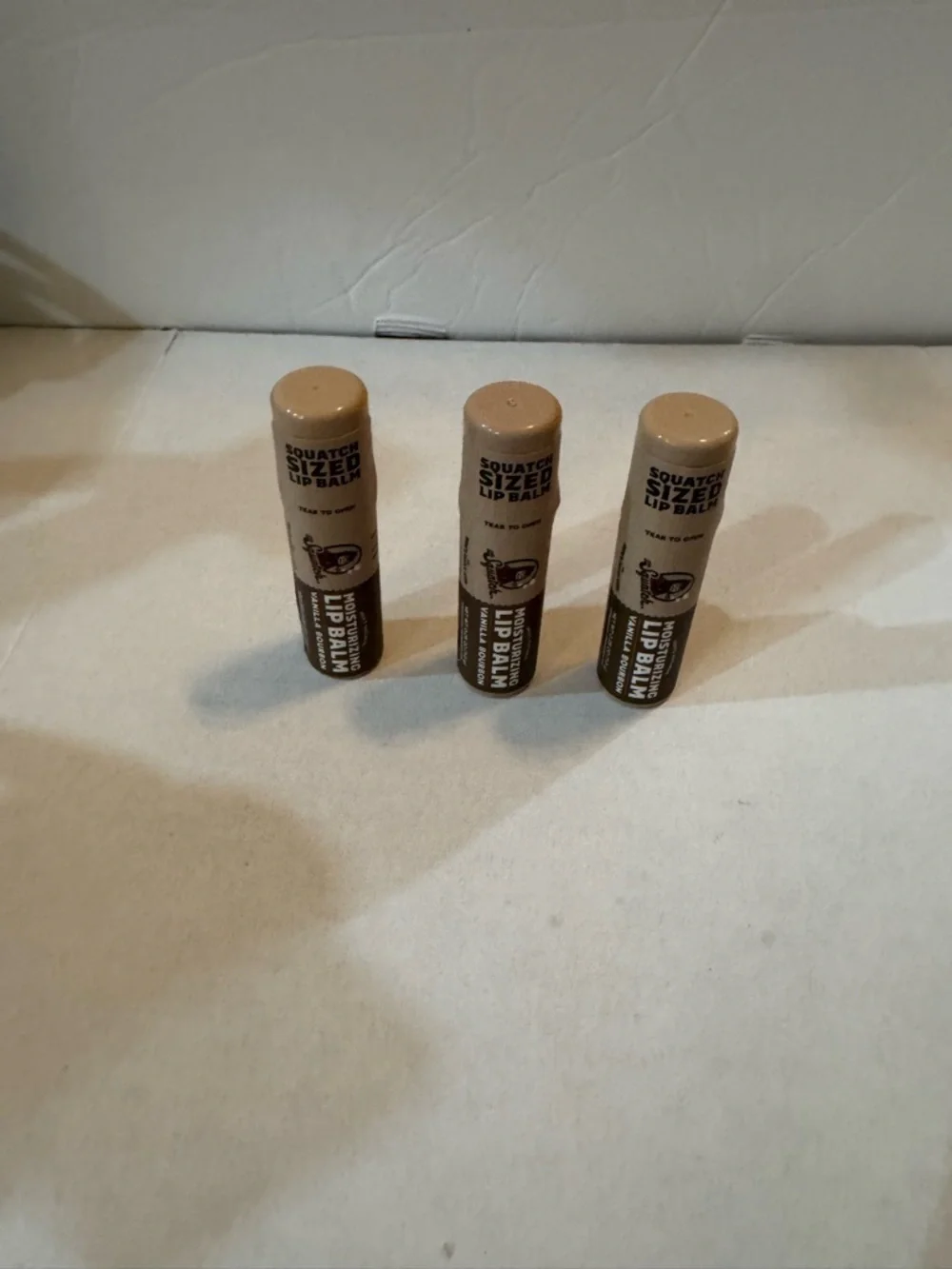 3 Dr. Squatch Vanilla Bourbon Natural Lip Balm for Men, 0.25 oz